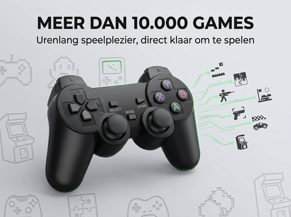 GameStick 4K – TV-Spielstick 20000 Spiele und 2 Controller